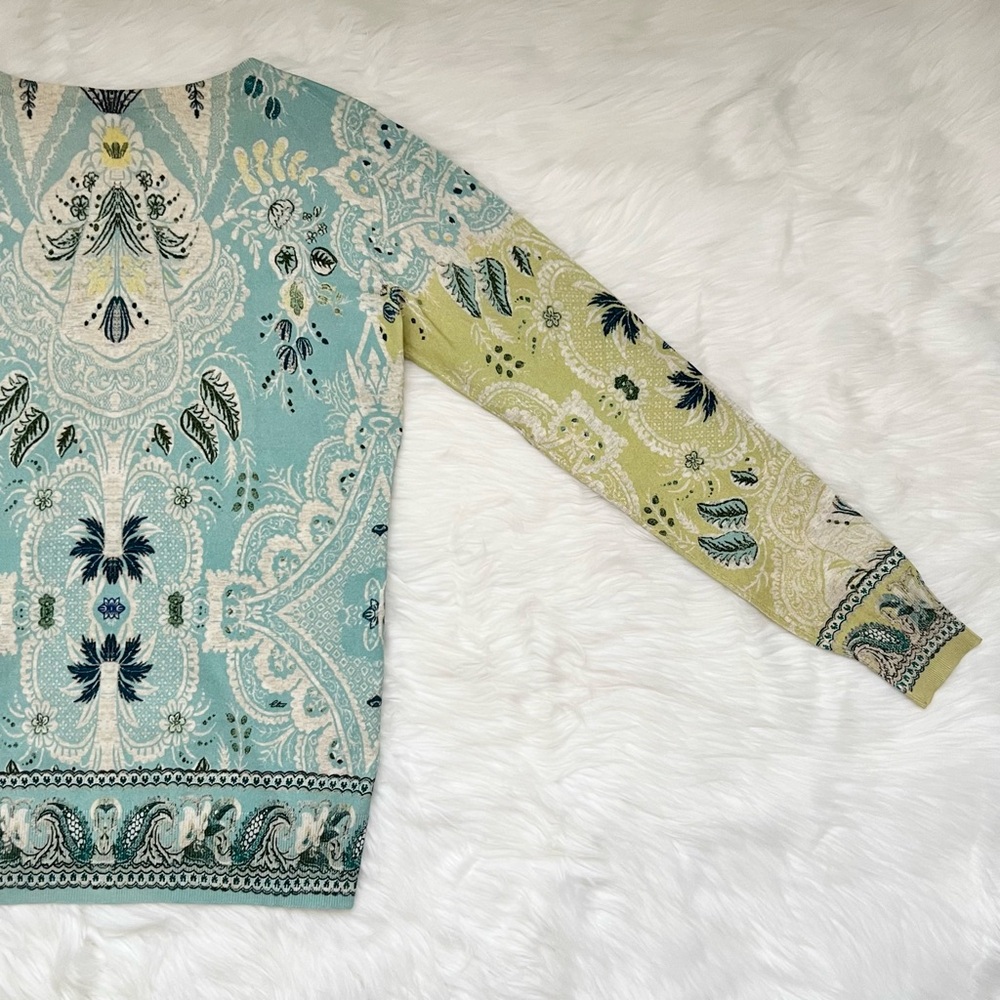 Etro Milano Multicolor Paisley Floral Print Cardigan - Picture 7 of 8